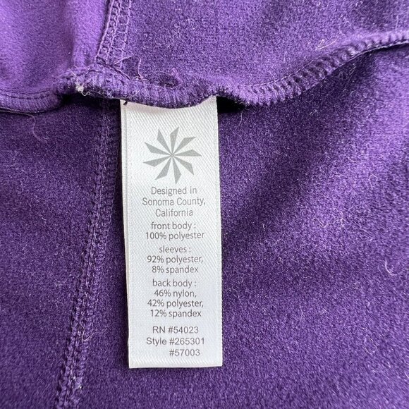 Womens Athleta Prevail Full Zip Purple Jacket Size Small Ruffle Running Pockets - Picture 9 of 9